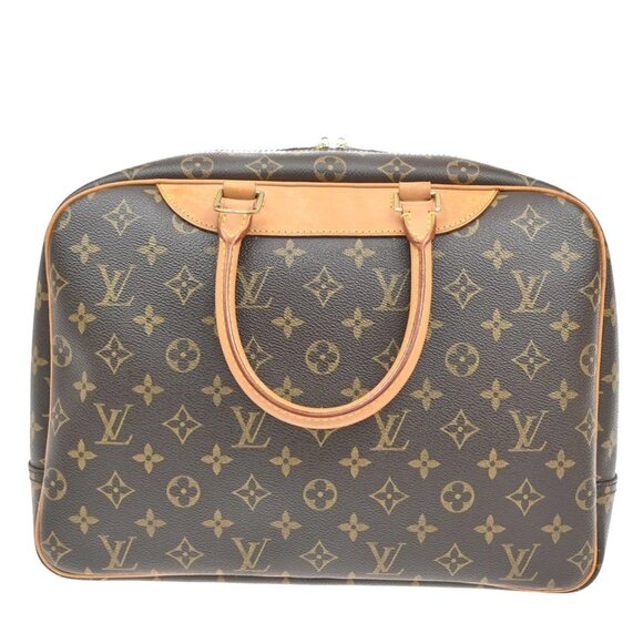 LOUIS VUITTON LV Logo Deauville Hand Bag Monogram Leather Brown 398-082825 - Picture 2 of 16